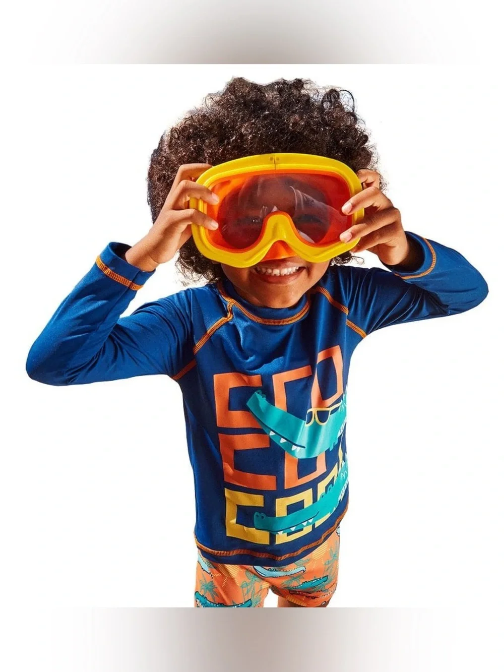NWT. Tip Top. Boys 3 Piece Swim Set. Navy with Crocodiles. Size 6
